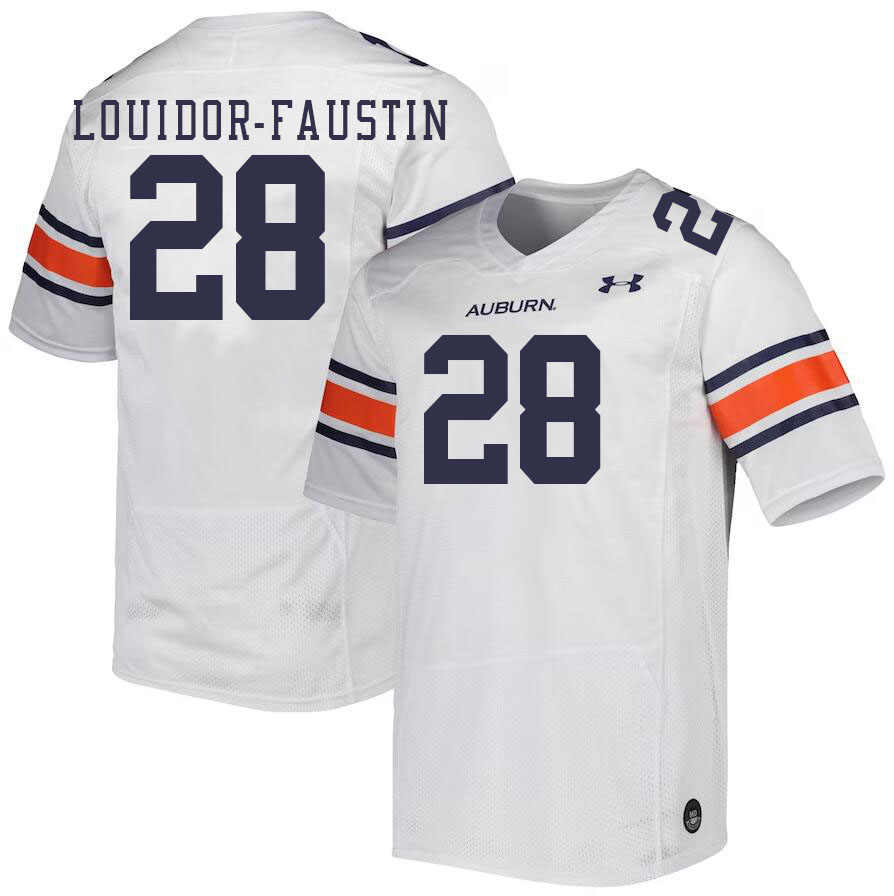 Men #28 Kensley Louidor-Faustin Auburn Tigers College Football Jerseys Stitched-White